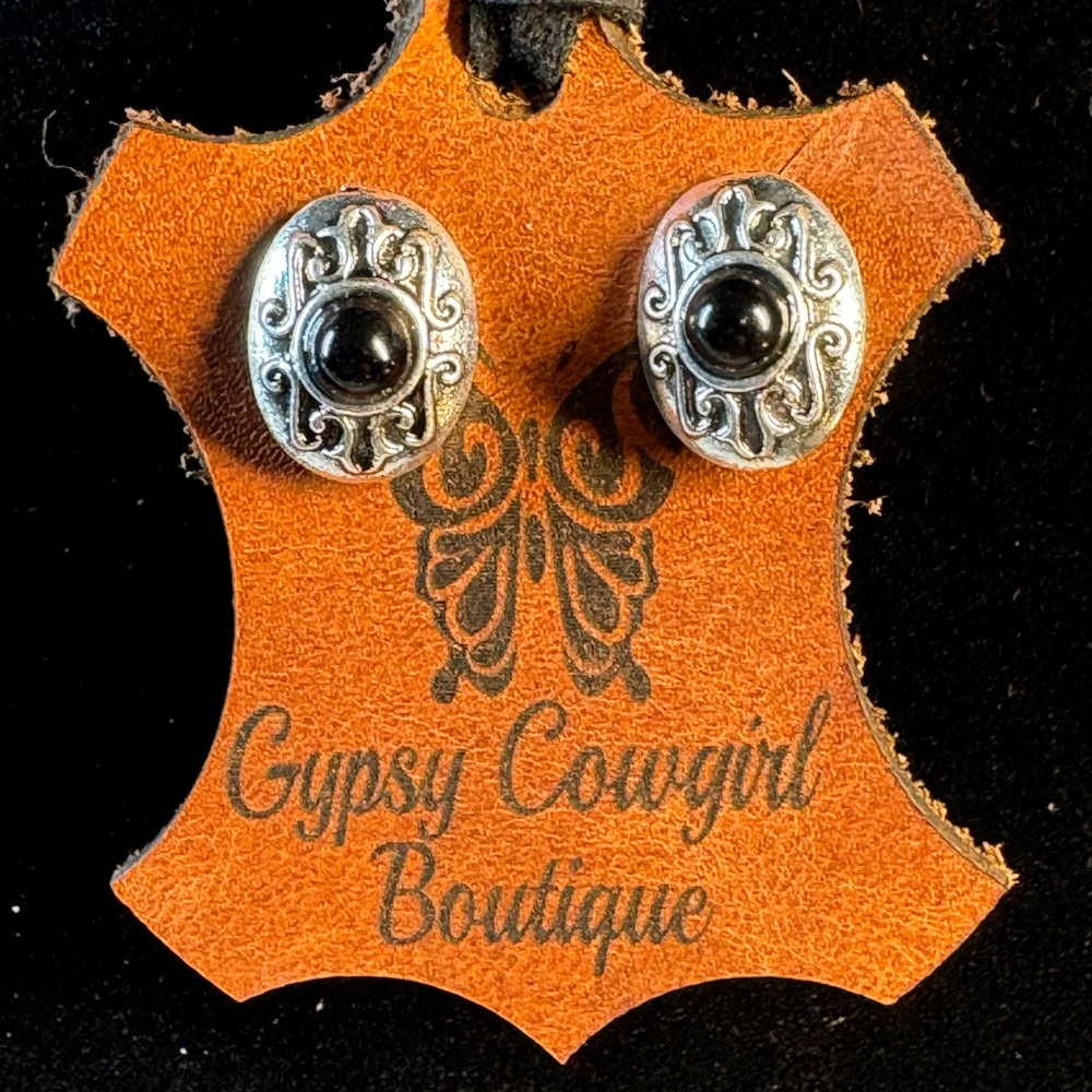 Southwest Style Black Stone Stud Post Fashion Earrings